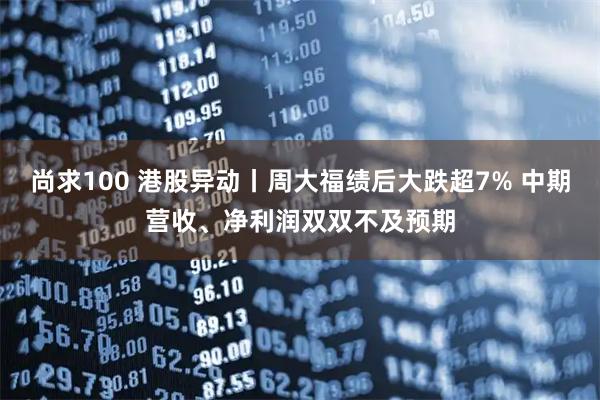 尚求100 港股异动丨周大福绩后大跌超7% 中期营收、净利润双双不及预期