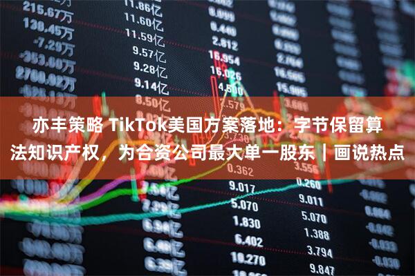 亦丰策略 TikTok美国方案落地：字节保留算法知识产权，为合资公司最大单一股东｜画说热点